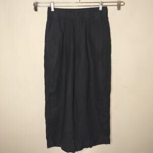 Tahari Linen Wide Leg Pants Pull On High Rise